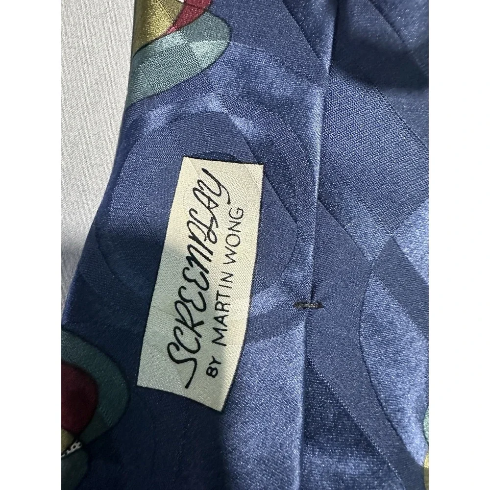 VTG Bachrach Screenplay by Martin Wong Men's Neck Tie‎ Geometric 100% Silk